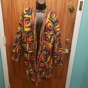 Handmade Open Front Cardigan, multicolored